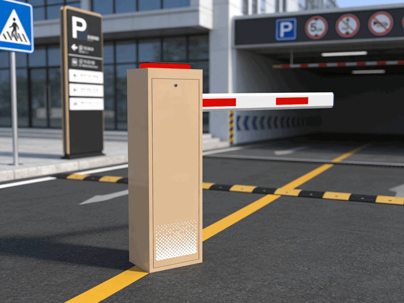 Barrera Automática de Brazo de Acceso con Tarjeta IC Totalmente Metálica de Servicio Pesado – Portón de Seguridad Comercial Impermeable para Distritos de Negocios3