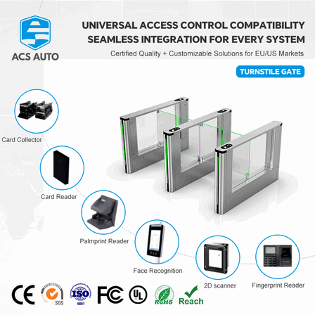 Molinete Batiente Óptico Impermeable IP55 – Cámara Avanzada de Reconocimiento Facial y Sistema de Control de Acceso RFID2