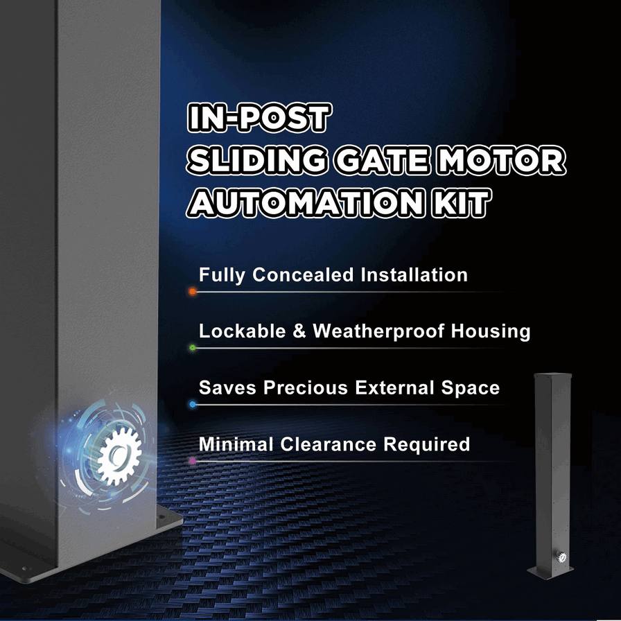 Kit de Motor para Portón Corredizo Automático Minimalista Moderno – Sistema Abridor Eléctrico Completo con Cremallera y Rieles para Automatización Residencial Contemporánea4