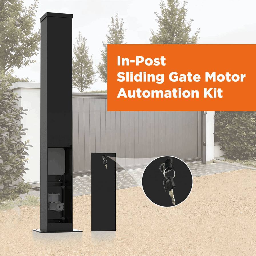 Kit de Motor para Portón Corredizo de Columna de Bajo Consumo – Sistema Abridor Eléctrico de Baja Potencia para Perímetros Residenciales e Industriales Sostenibles